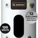 12 Gallon, 120V – Ariston Electric Water Heater – Compact Point of Use Tank for RV, Camper, Small Spaces, Plug-in Heating Solution for Under Sink, Versatile Electric Tank for Bathroom, Shower