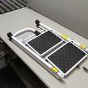 HBTower 2 Step Ladder,2 Step Stool for Adults Folding Step Stool with Cushioned Handle with Wide Anti-Slip Pedal Ergonomic Design (White)