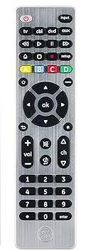 GE UltraPro 4-Device Universal Remote, Brushed Silver