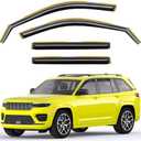 Deejecsun in-Channel Window Rain Guards Fit for Jeep Grand Cherokee 2-Row 2022 2023 2024 2025 (Not for L,Not for 3-Row) Extra Durable Window Deflectors Vent Visors Shades Visors Rain Guards -4 pcs