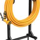 Garden Hose Holder Reel, Upgraded Metal Hose Reels Holds 150ft Hose with 4 Large hooks, Heavy Duty Freestanding Water Hose Holders, Detachable Hose Storage Hanger for Outside