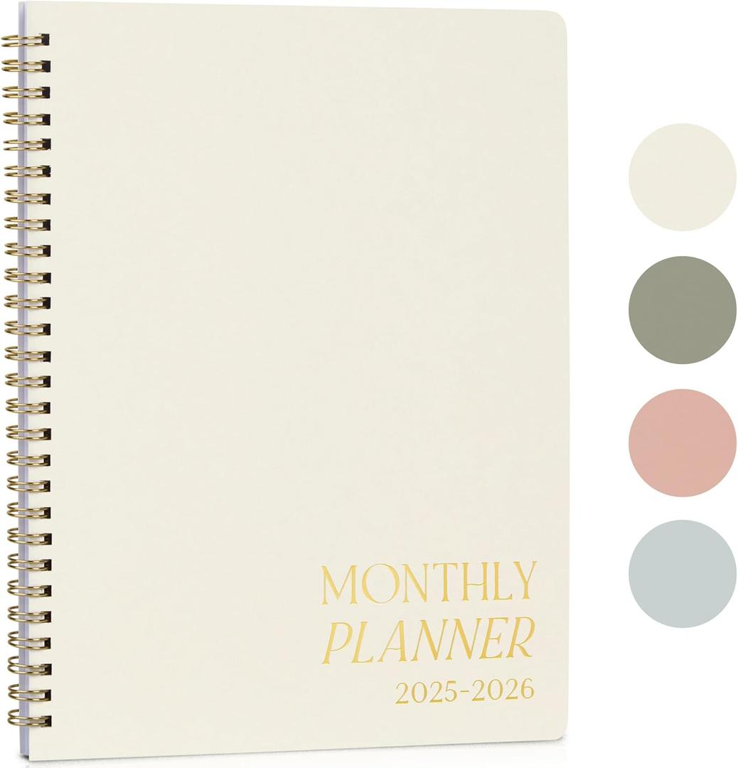 Beautiful 2025-2026 Monthly Planner and Calendar Book - To Do List Notebook That Easily Organizes Your Tasks to Boost Productivity - Runs From January 2025 Until December 2026 (Beige)