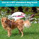 PetBonus Two Point Control Dog Leash, Works with No Pull Harnesses, No Tangle Training Leashes, Soft Padded and Reflective Walking Lead, Converts to Single Lead for Medium Large Dogs (Pink), 4 Feet
