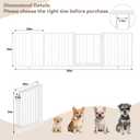 SNUOWU Full Metal Freestanding Dog Gate with Door, 24'' Height Foldable Pet Dog Fence for Indoor & Outdoor, 4 Panels Extra Wide Free Standing SmallDog Gates for Doorways,House,Stairs,Porch,Deck,Yard