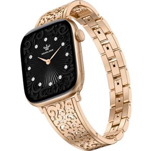 Wearlizer Compatible with Apple Watch Bands for Women 41/40/38/44/45/46/49/42mm, Jewelry Dressy Stainless Steel Metal Scrollwork Chain Bracelet for iWatch Band Series 11 10 9 8 7 6 5 4 SE/Ultra 3