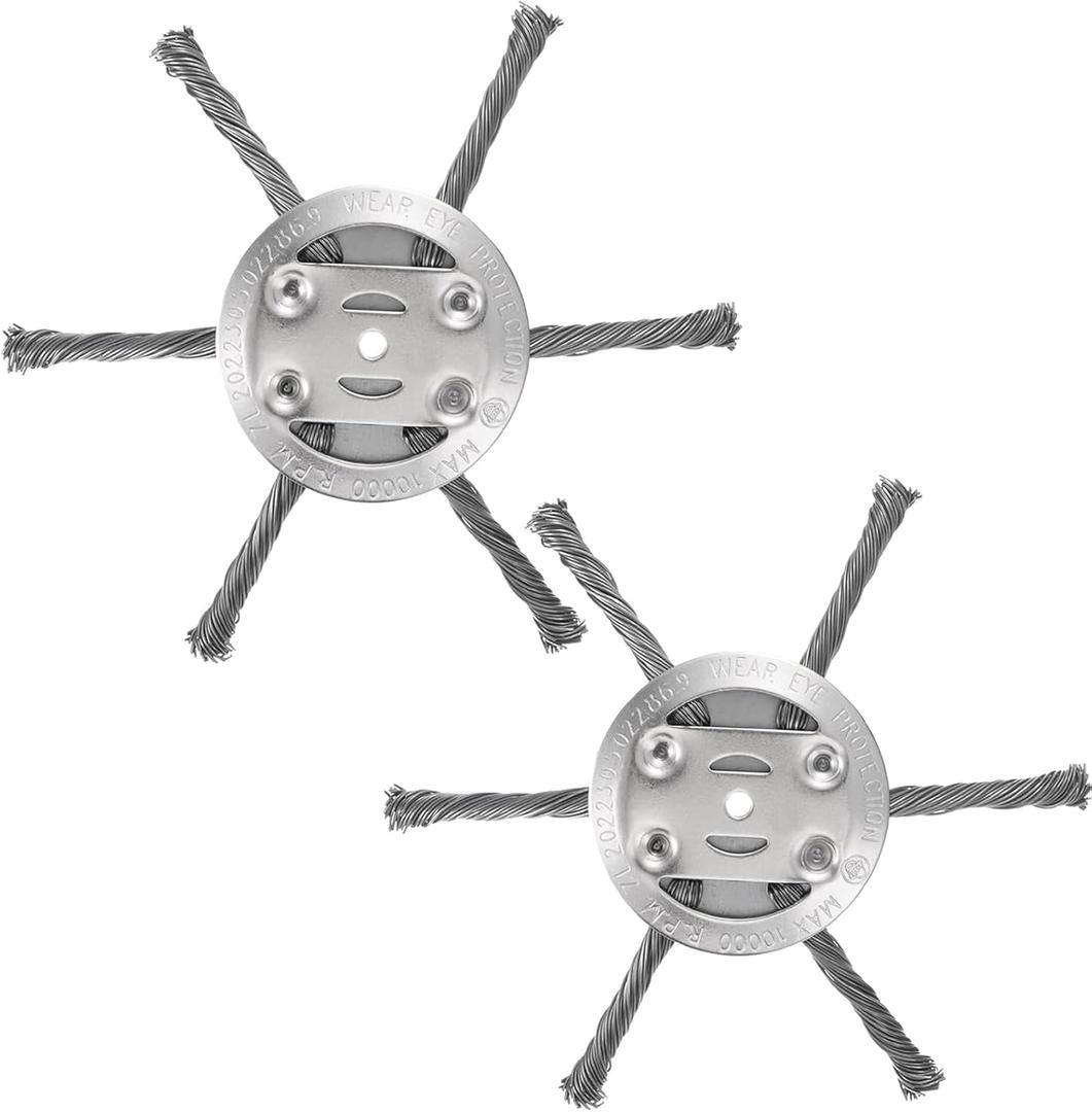 6 Inches Metal Weed Eater Blades Head Weed Wacker Grass Trimmer Blade Fit for sakerplus Weed Trimmer Brush Cutters Electric Battery Powered Cordless String Trimmer (2PCS 6BLADE)