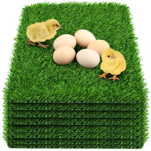 8 Pack Chicken Nesting Box Pads - Washable Artificial Grass Nesting Pads - Chicken Nesting Pads for Chicken Coop and Pet Garden Lawn Indoor Outdoor 12"12"1"