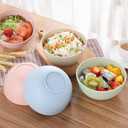 Lnrkai 5 PCS Pink Cereal Bowls, 24 OZ Unbreakable Wheat Straw Bowls, Injection Molded Polypropylene (PP), Modern Style, Round, 5.9 x 3.1 Inches, Dishwasher & Microwave Safe