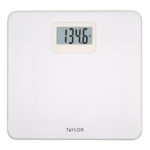 Taylor Digital Plastic Bathroom Scale, Scale for Body Weight, White