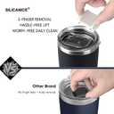 20oz Hygienic Stainless Steel Vacuum Insulated Tumbler w/ Easy-On/Easy-Off Lid - Removable slider, Double Wall 18/8 Travel Mug, BPA-Free, Fits Cup Holders, Premium Quality, Smart Value - Black