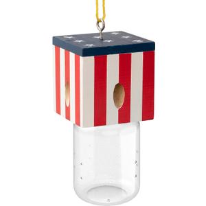 1 PCS Wood Carpenter Bee Trap for Outside - Best Bee Trap - Cube Flag Style Nature Hanging Carpenter Bee Traps Plastic Jar Outdoor - Insect Traps