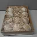 RoseCraft 12PCS Christmas Ball Ornaments, 3.14"/80MM Boho Shatterproof Linen Ornaments for Christmas Tree Hanging Decorations, for Home Rustic Party Farmhouse Xmas Decor.