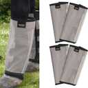 Harrison Howard Loose Fitting Fly Boots UV-Protective Extra Tough Mesh Ventilated Four Fasteners Stay-on Design Protect Horse Legs & Stomp-Reducing Set of 4 Original Grey Medium