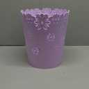 Simple Cute Wastebasket Hollow Flower Shape Plastic Lidless Wastepaper Baskets Trash Can 3.6 Gallons Garbage can (Purple, XL) (Extra Large)