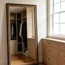 Gold Vintage Mirror, 47"x23.5" Black Gold Decorative Mirror with Gold Foil Carvings Wooden Frame for Luxe Living Room, Entryway, Bathroom and Bedroom
