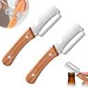 Premium Vegetable Peeler with Wooden Handle and Bottle Opener,Multi-Functional Vegetable Peeler for Kitchen, 2-In-1 Stainless Steel Kitchen Tool, for Fruit Veggie, Includes Bottle Opener (2PCS)