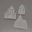 KALAIEN Castle Silicone Mold,3Pcs/Set Castle Cake Fondant Molds,Princess Chocolate Molds Castle Silicone Mirror Mould for Cake Decorating, FTM5036