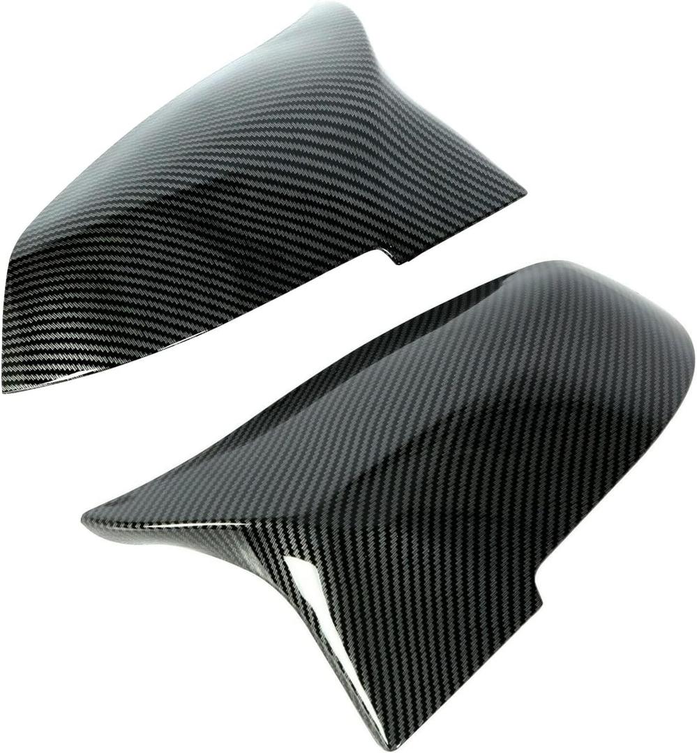Side Mirror Caps, Door Mirror Cap Covers, Mirror Caps Replacement Compatible with BMW F20 F22 F23 F30 F31 F32 F33 F36 F87 M2 X1 E84 (Carbon Fiber Pattern) ext-mirrorf20