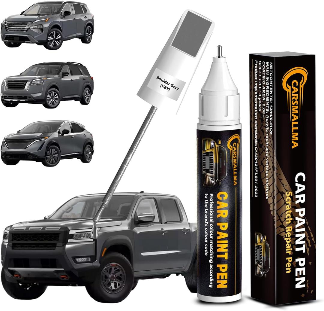 carsmallma KBY Boulder Gray Car Touch Up Paint for Nissan, Color Accurate Car Paint Scratch Repair Pen Kit Quick & Easy Fix Vehicle Chips and Automotive Nicks Scuff (KBY Boulder Gray for Rogue/Pathfinder/Kicks/Frontier/Murano)