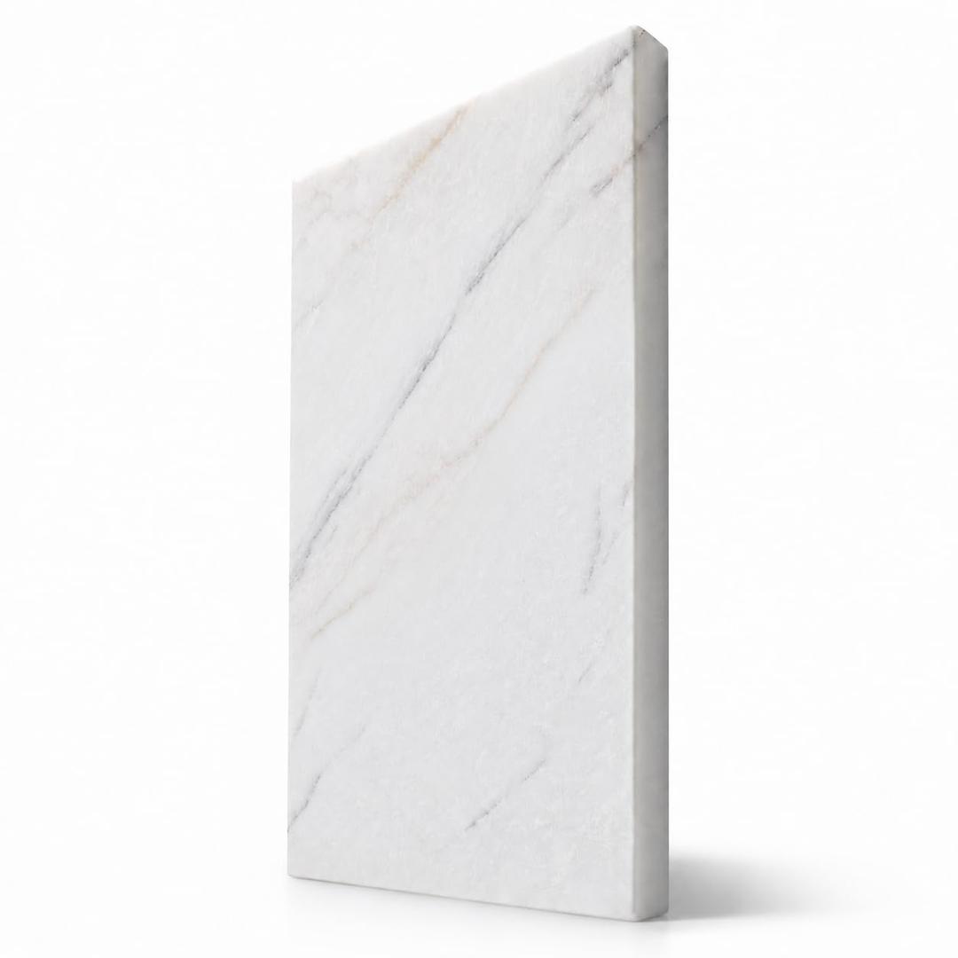 Koville Marble Cutting Board for Kitchen, 20x16 Inches Large Marble Slab Cheese Board, Rectangular Serving Board for Baking Charcuterie Pastry, Natural Stone Board for Countertop(White)