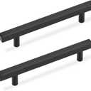 3 1/2 Inch Cabinet Pulls Black, Black Handles for Kitchen Cabinets 10 Pack, Square Drawer Dresser Handles, 6 Inch Overall Length