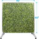 Patio 40" H x 40" W Faux Hedge Wall Room Divider with Wheels, Artificial Boxwood Panels Greenery Wall Privacy Screen Freestanding, Room Partition Decor Mobile Backdrop for Outdoor Indoor