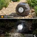 Solar Rock Lights Outdoor – 2 Pack Waterproof LED Landscape Garden Spotlights, Realistic Stone Design, Wireless Solar Powered Pathway Lights for Yard, Walkway, Patio & Lawn Decoration (Auto On/Off)