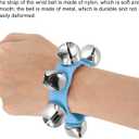 PATIKIL 2pcs Wrist Bells, Jingle Bells Ankle Bells Hand Bells Wrist Bells Bracelet Percussion Instruments Musical Rhythm Band with 5 Silvery Bells for Party Christmas, Blue