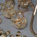 Large Elegant 5 Arms Crystal Bowl Tealight Candle Holder/Candelabra Crystal Votive, 5-arms Candlestick Holder for Table Centerpiece Wedding/Party Home Decor(Gold, 5-Arm)