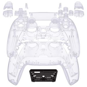 eXtremeRate Full Set Shell with Buttons Touchpad Cover, Clear Custom Replacement Decorative Trim Shell Front Back Plates Compatible with p s 5 Controller BDM-010 020 - Without Controller