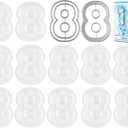 Briartw 12pcs Clear Plastic 3D Shaker Covers with Cutting Dies for Shaker Card Making,0.32" Height Number 8 Shaker Blisters Can Fill Glitter,Confetti for Birthdays,Anniversaries,Holiday Wishes