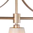 KSANA Brushed Gold Chandelier, Modern 3-Lights Linear Island Light Fixtures with Fabric Shades for Dining Room, Foyer, Bedroom and Living Room, Fabric Shade