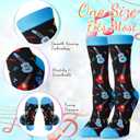 Umigy 2 Pcs Music Gifts for Men 20 oz Stainless Steel Guitar Tumbler and Socks Musical Graduation Gift End of Year Teacher Gifts for Guitar Lover Musician Team Men Women Birthday