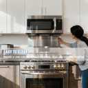 12" By 30" Stainless Steel Stove Backsplash, Reversible Ultra Flat Splatter Guard Range Hood Backsplash, Easy Clean Wall Shield Magnetic Metal Panel
