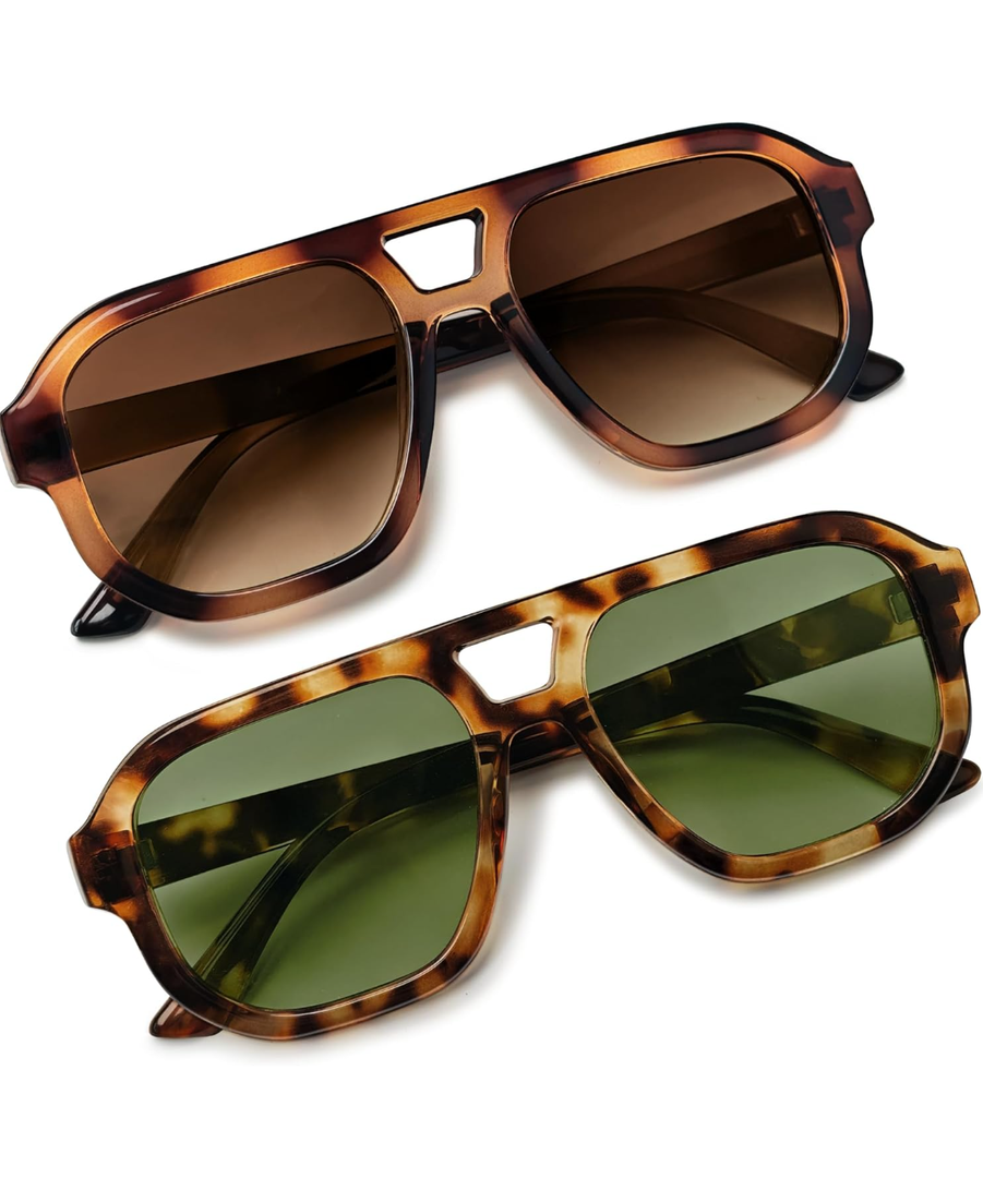livho Trendy Polarized Square Aviator Sunglasses Women Men Square Eyewear Frame, Retro Sun Glasses for Women Men 2025 Shades