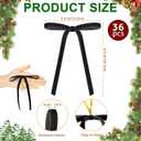 2 x 36 Pcs Velvet Bows for Christmas Tree Decorations Indoor, Vintage Christmas Tree Bows Velvet Ornaments for Garland Wreath Gift Wrapping Bags Door Fireplace Holiday Decor, Black(5" * 7")