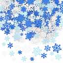 500 Pieces Snowflake Glitter Foam Stickers - Assorted Blue and White Snowflake Snow Shape Foam Stickers Self-Adhesive for Kids Crafts Christmas Winter Holiday Decorations Party Favor Supplies