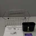 GSlife Small in Sink Dish Drying Rack - Stainless Steel Compact Dish Drainer for RV Kitchen Apartment Sink, Rust Resistant Inside Sink Rack, 12 Person Households, 11.6" W x 13.4" L, Silver