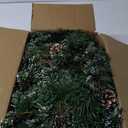 Christmas Garland Prelit 9 Ft with 50 Led Lights, Pine Cone and Snow Style Xmas Garland, Battery Operated Christmas Decor for Mantle Stair Indoor Outdoor