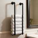 Towel Racks for Bathroom Wall Mounted 36 Inch,Industrial Pipe Storage Organizer Towel Holder(Black)