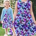 Toddler Girl Sleeveless Dresses and Long Sleeve Ruffle Cardigan 2 Piece Fall Outfits for 2-8T (5-6 Years, A3-butterfly 02)