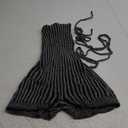 Women's Sexy Backless Short Jumpsuit Sleeveless Tie Back Knitted Bodycon Rompers One Piece Short Bodysuit, L