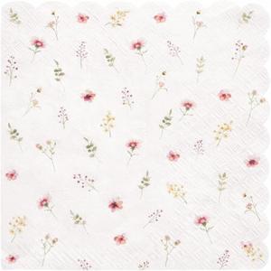 Floral Cocktail Napkins, 100 Pack Wildflower Paper Napkins, Disposable Floral Napkins for Bridal Shower, Baby Shower, Tea Party, Birthday - Tableware Party Supplies, 3 Ply, 5x5 folded (Wildflower)
