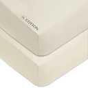 American Baby Company 2 Pack 100% Natural Cotton Fitted Crib Sheets 52" x 28" - Soft, Breathable, Hypoallergenic & Gentle Toddler Bed Sheets, Cream, Neutral for Boys & Girls