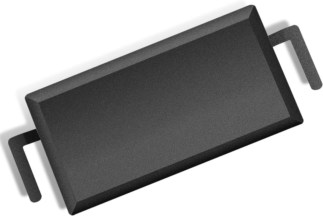 Universal Large Carbon Steel Griddle for Outdoor Gas Grill, Induction, Gas/Electric Stove, and Oven, Double Burner Griddle with Thickened Heat-insulating Gloves, Pre-seasoned Nitride Coating Process