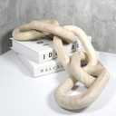 Wood Chain Link Decor and Beaded Garland Set - Hand Carved Decorative Wood Chain, Home Decor, Farmhouse