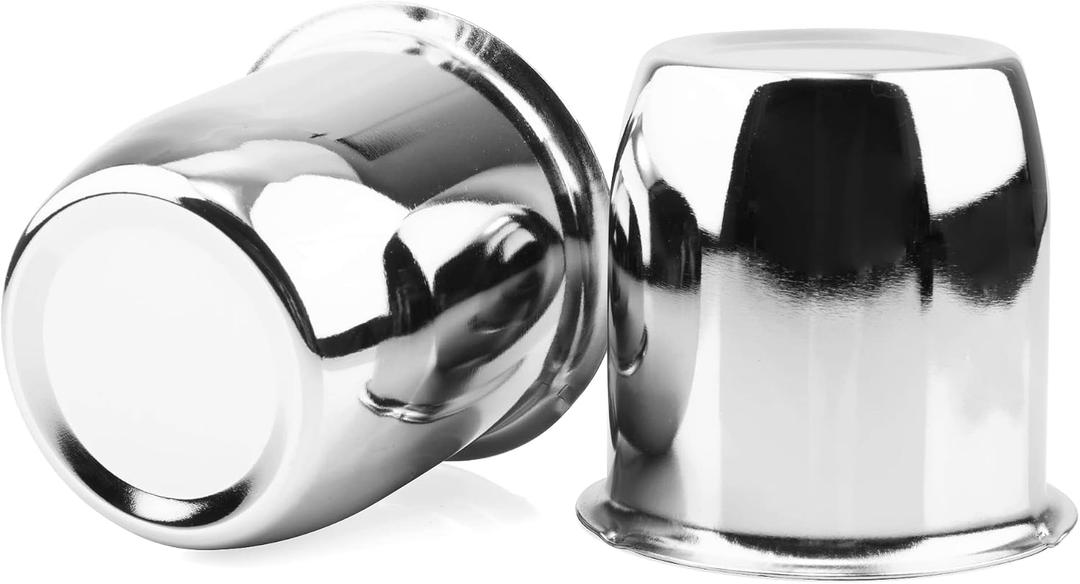 2Pcs 2.8inch Trailer Wheel Center Caps Push Through 2.8" Bore 2.91" Tall Hub Cap for Truck SUV RV Wheel Rim, Chrome Silver Wheel Cover