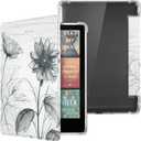 CoBak Case for Kindle Paperwhite 12th Gen 2024 (7") & Kindle Colorsoft Signature Edition (7") - New PU Leather Cover and Clear Soft Silicone Back Cover with Auto Sleep Wake Feature (Sketch Sunflower)