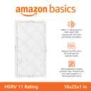 Amazon Basics 16x25x1 Air Filter 6-Pack, MERV 11 Electrostatic AC Furnace Filters for Allergies, Captures Dust and Pollen (Actual Size: 15.75" x 24.75" x 0.75")