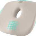 Skechers Seat Cushion Memory Foam,Donut Pillow Office Chair Cushion for Tailbone Pain Relief,Butt Pillow for Office Chair,Car seat Cushion,Long Sitting Office Workers,and Car Drivers,Beige